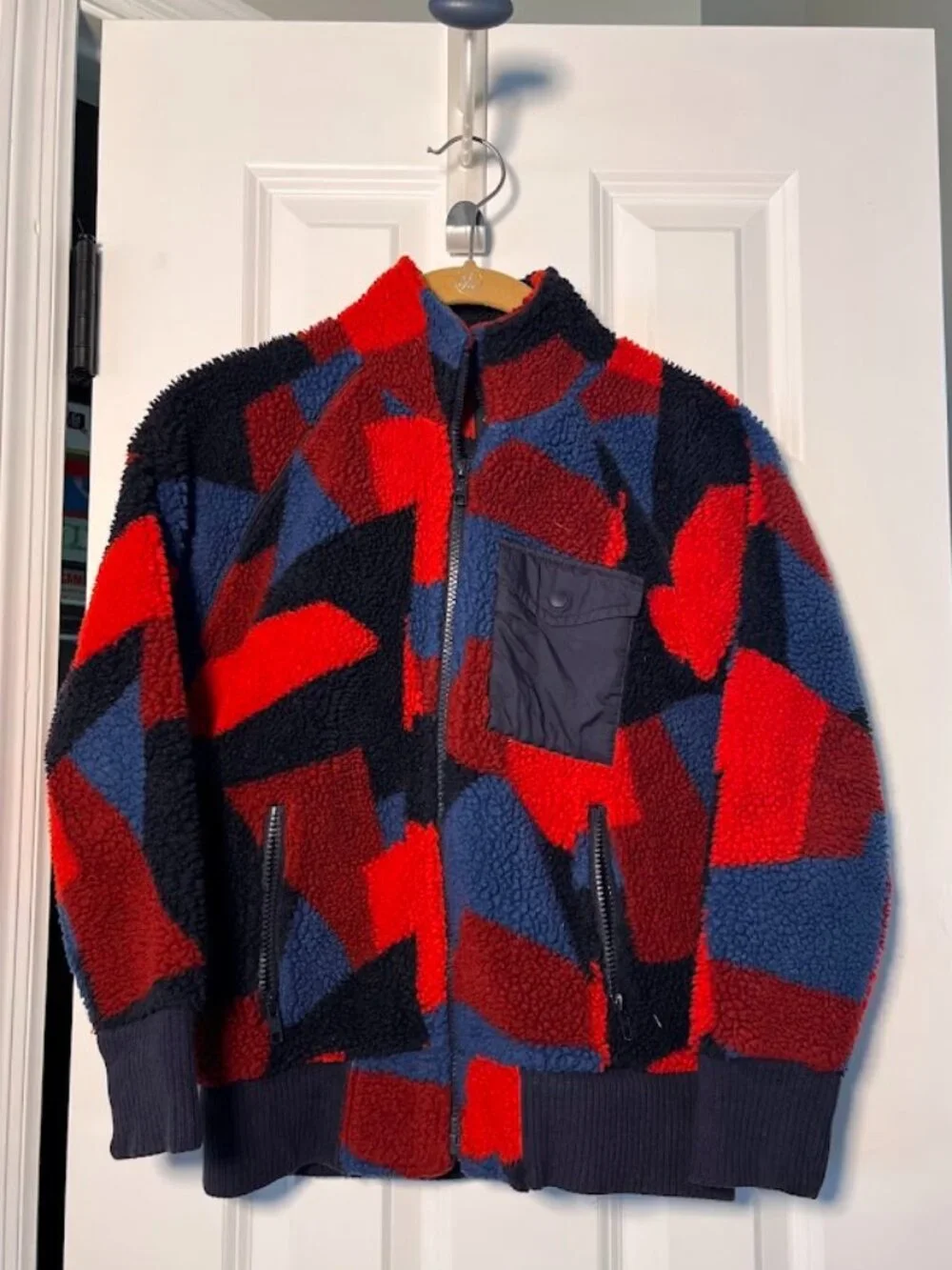 GapKids Full Zip Fuzzy Plush Fleece Jacket Medium Boys